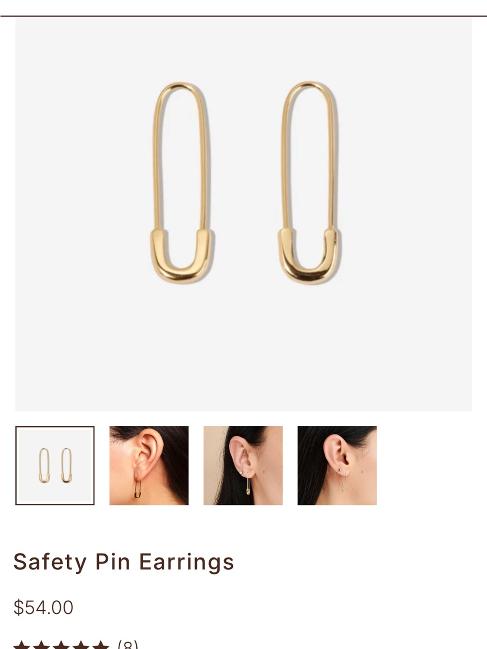 Discntd Wolf & Badger 14K gold-plated safety pin earrings with real emeralds